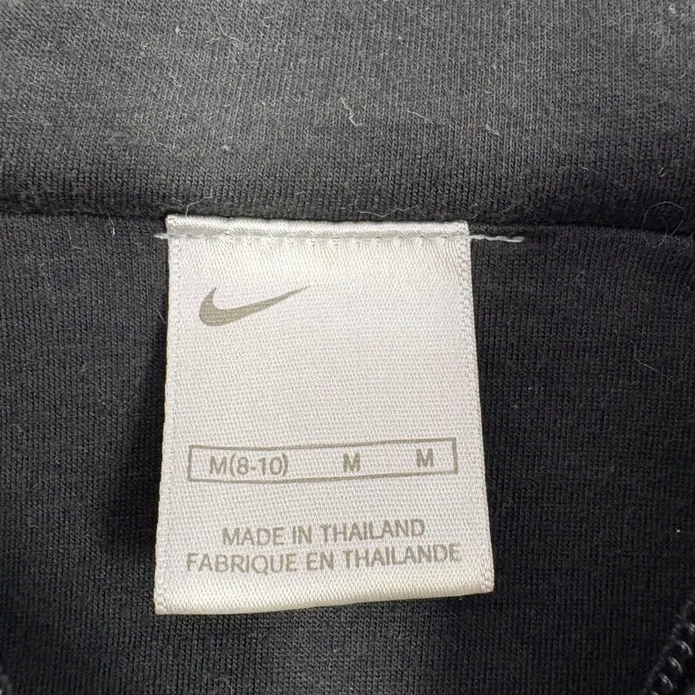 VTG Y2K 90s‎ Nike Mens M Full Zip Hooded Windbreaker Jacket Black Swoosh Street